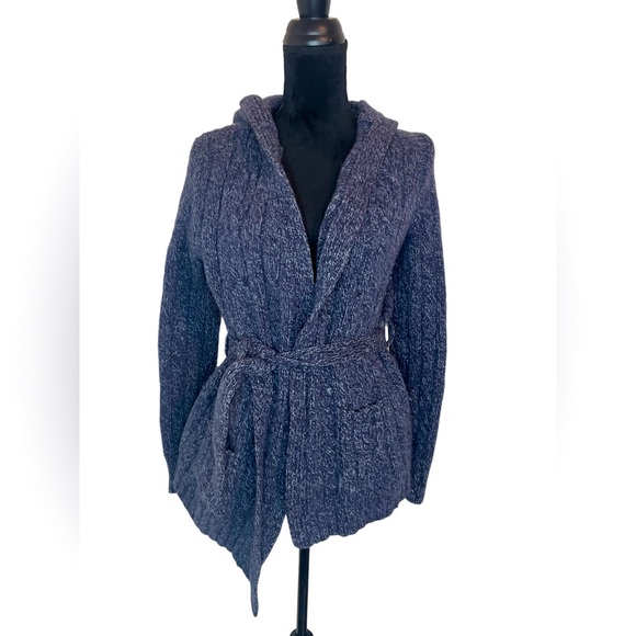 Abercrombie & Fitch Sweaters - ABERCROMBIE & FITCH SWEATER CARDIGAN WITH TIE IN A BLUE COLOR WOMENS SIZE LARGE